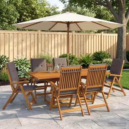 vidaXL 7-Piece Garden Dining Set Natural Solid Acacia Wood 1
