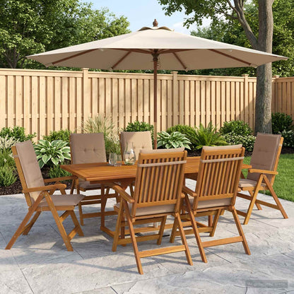 vidaXL 7-Piece Garden Dining Set Natural Solid Acacia Wood 1