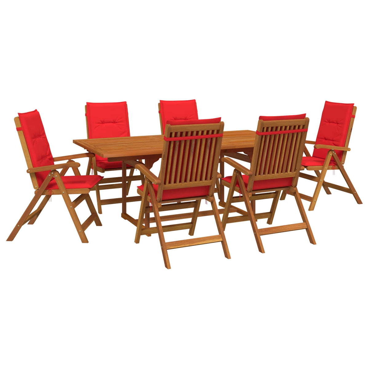 vidaXL 7-Piece Garden Dining Set Natural Solid Acacia Wood 2