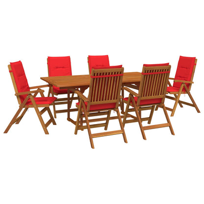 vidaXL 7-Piece Garden Dining Set Natural Solid Acacia Wood 2
