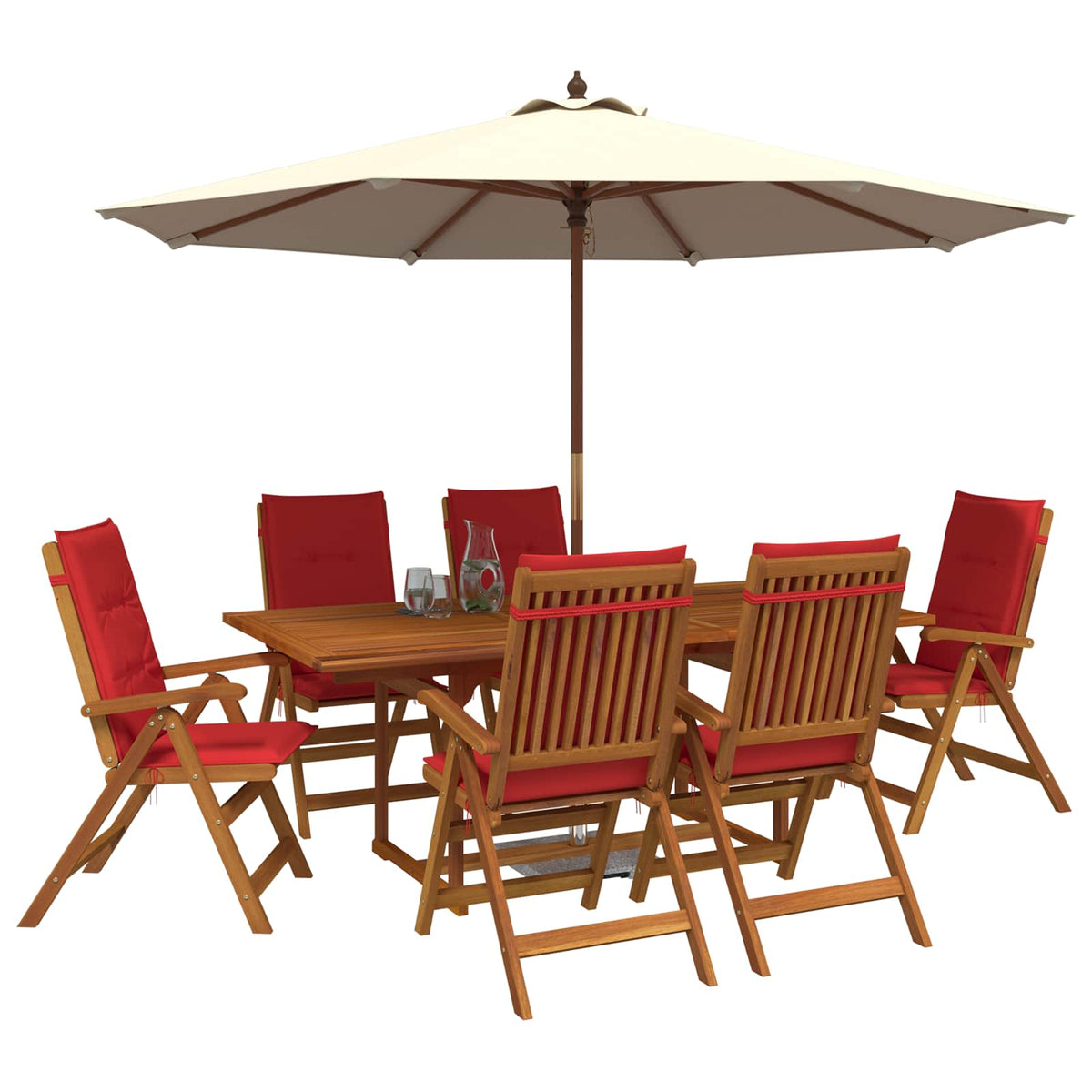 vidaXL 7-Piece Garden Dining Set Natural Solid Acacia Wood 3