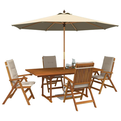 vidaXL 5-Piece Garden Dining Set Natural Solid Acacia Wood 3