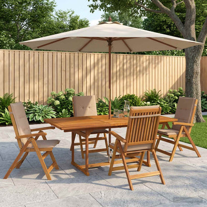 vidaXL 5-Piece Garden Dining Set Natural Solid Acacia Wood 1