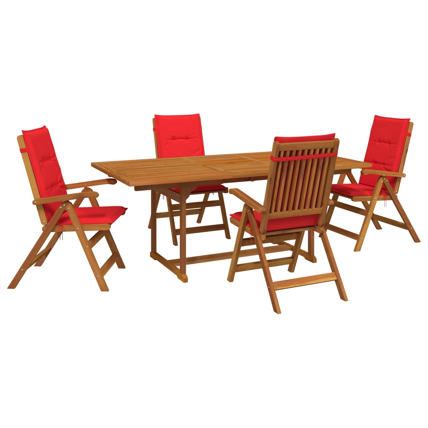 vidaXL 5-Piece Garden Dining Set Natural Solid Acacia Wood 2