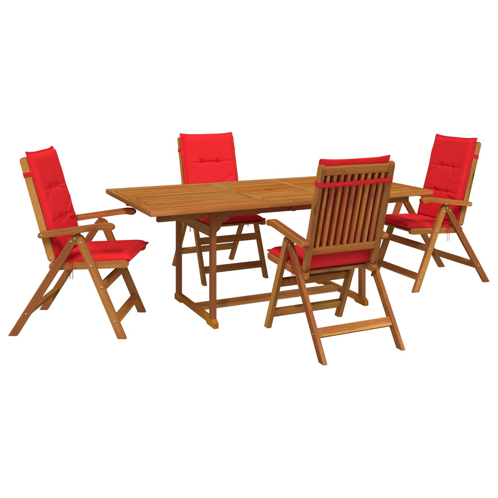 vidaXL 5-Piece Garden Dining Set Natural Solid Acacia Wood 2