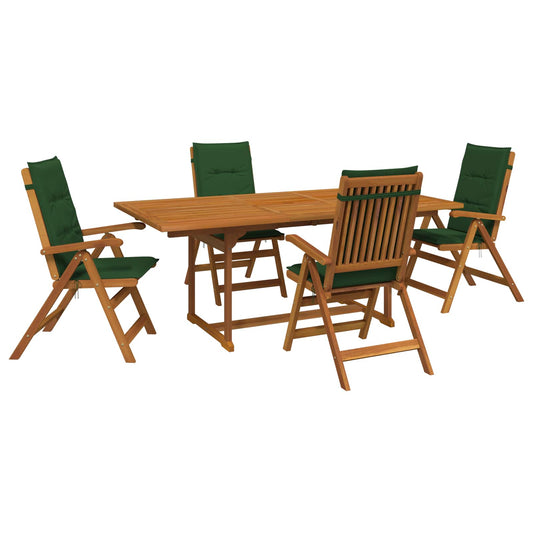 vidaXL 5-Piece Garden Dining Set Natural Solid Acacia Wood 2