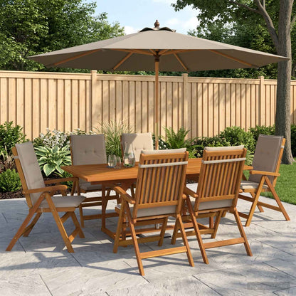 vidaXL 7-Piece Garden Dining Set Natural Solid Acacia Wood 1