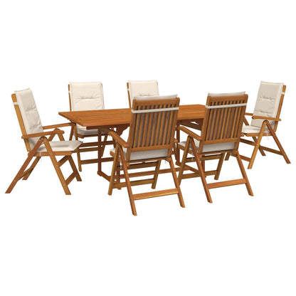 vidaXL 7-Piece Garden Dining Set Natural Solid Acacia Wood 2