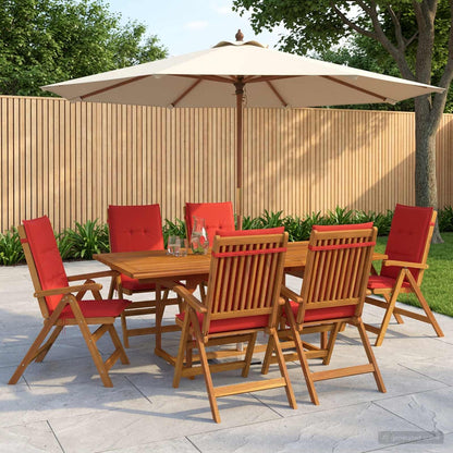 vidaXL 7-Piece Garden Dining Set Natural Solid Acacia Wood 1