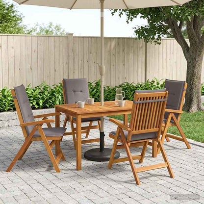 5-Piece Garden Dining Set 4-Seaters Solid Acacia Wood Anthracite Table + 4x chair