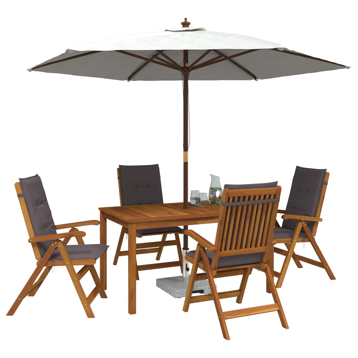 vidaXL 5-Piece Garden Dining Set 4-Seaters Anthracite 3