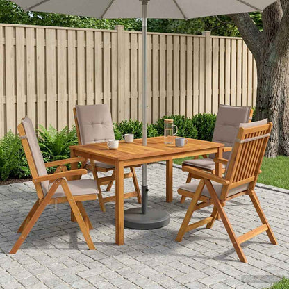 vidaXL 5-Piece Garden Dining Set 4-Seaters Taupe Solid Acacia Wood 1