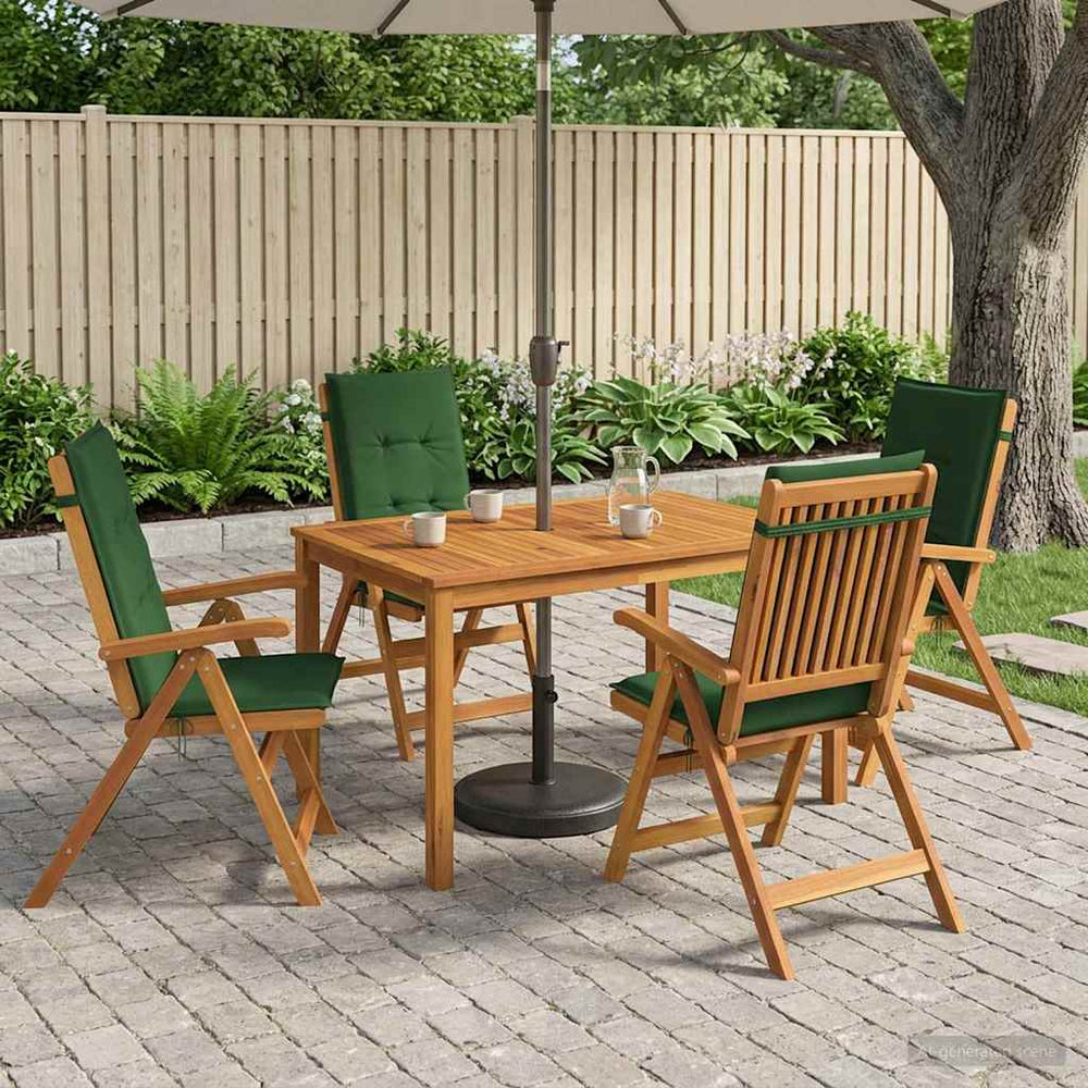 vidaXL 5-Piece Garden Dining Set 4-Seaters Green Solid Acacia Wood