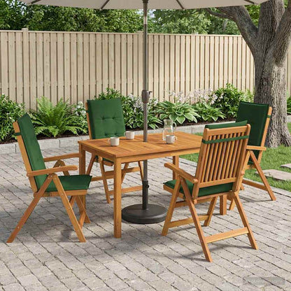 5-Piece Garden Dining Set 4-Seaters Solid Acacia Wood Green Table + 4x chair
