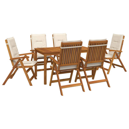 vidaXL 7-Piece Garden Dining Set Natural Solid Acacia Wood 2