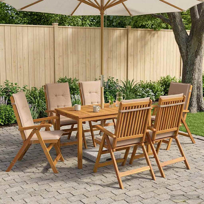 vidaXL 7-Piece Garden Dining Set Natural Solid Acacia Wood 1