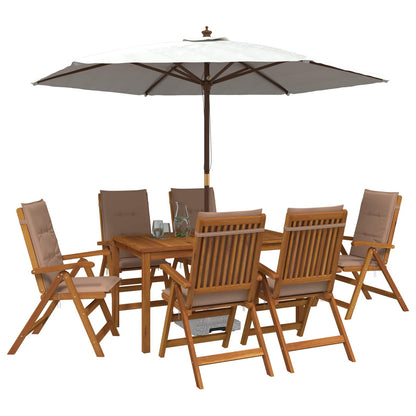 vidaXL 7-Piece Garden Dining Set Natural Solid Acacia Wood 3