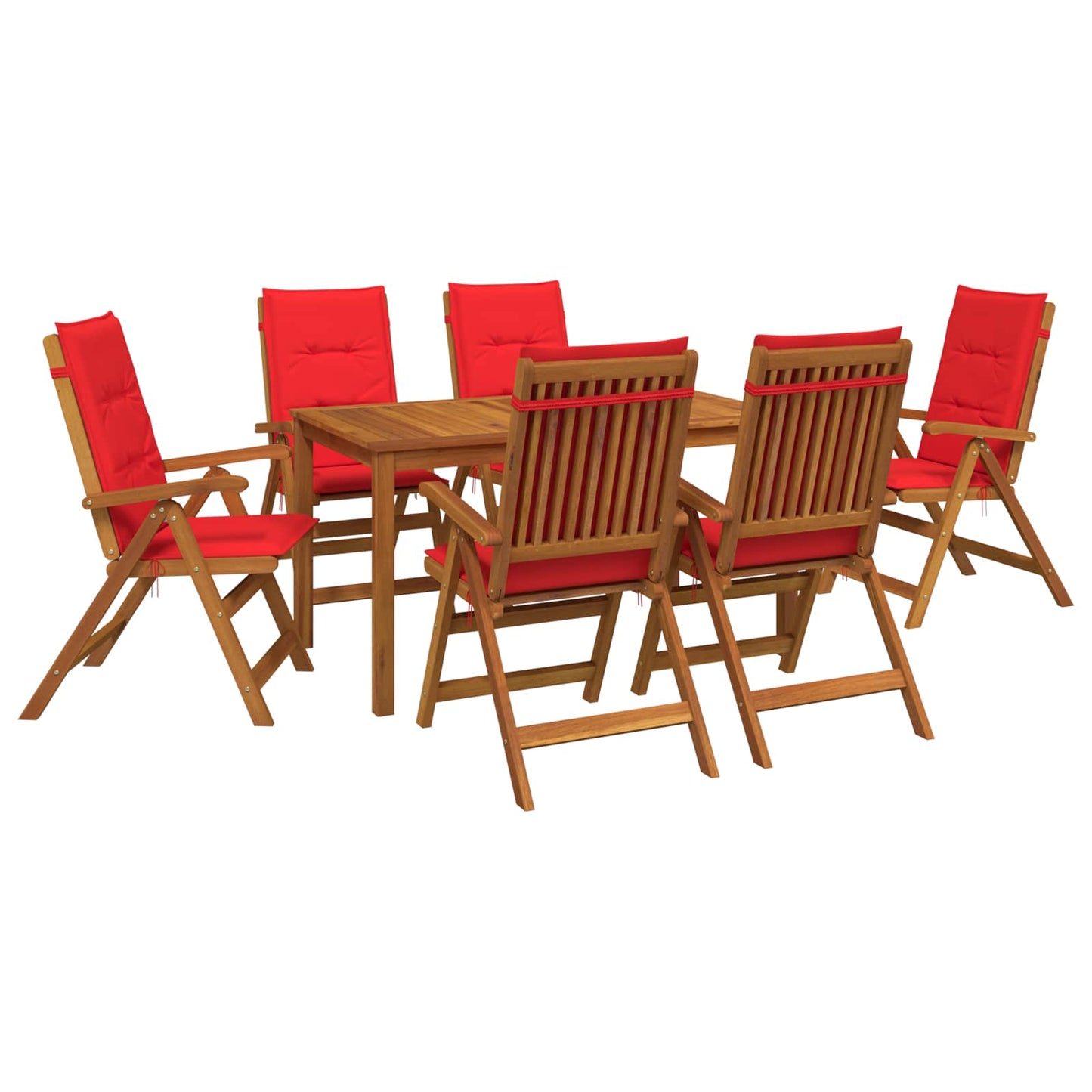vidaXL 7-Piece Garden Dining Set Natural Solid Acacia Wood 2