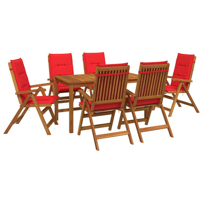 vidaXL 7-Piece Garden Dining Set Natural Solid Acacia Wood 2
