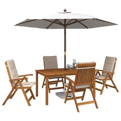 vidaXL 5-Piece Garden Dining Set Natural Solid Acacia Wood 3