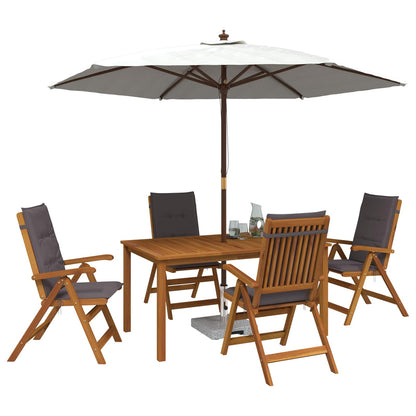vidaXL 5-Piece Garden Dining Set Natural Solid Acacia Wood 3
