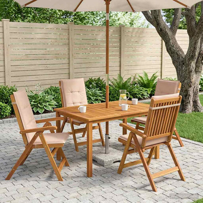 vidaXL 5-Piece Garden Dining Set Natural Solid Acacia Wood 1
