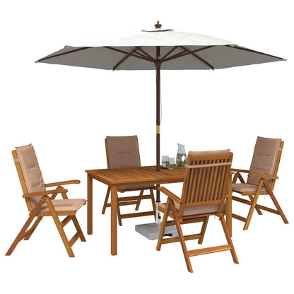 vidaXL 5-Piece Garden Dining Set Natural Solid Acacia Wood 3