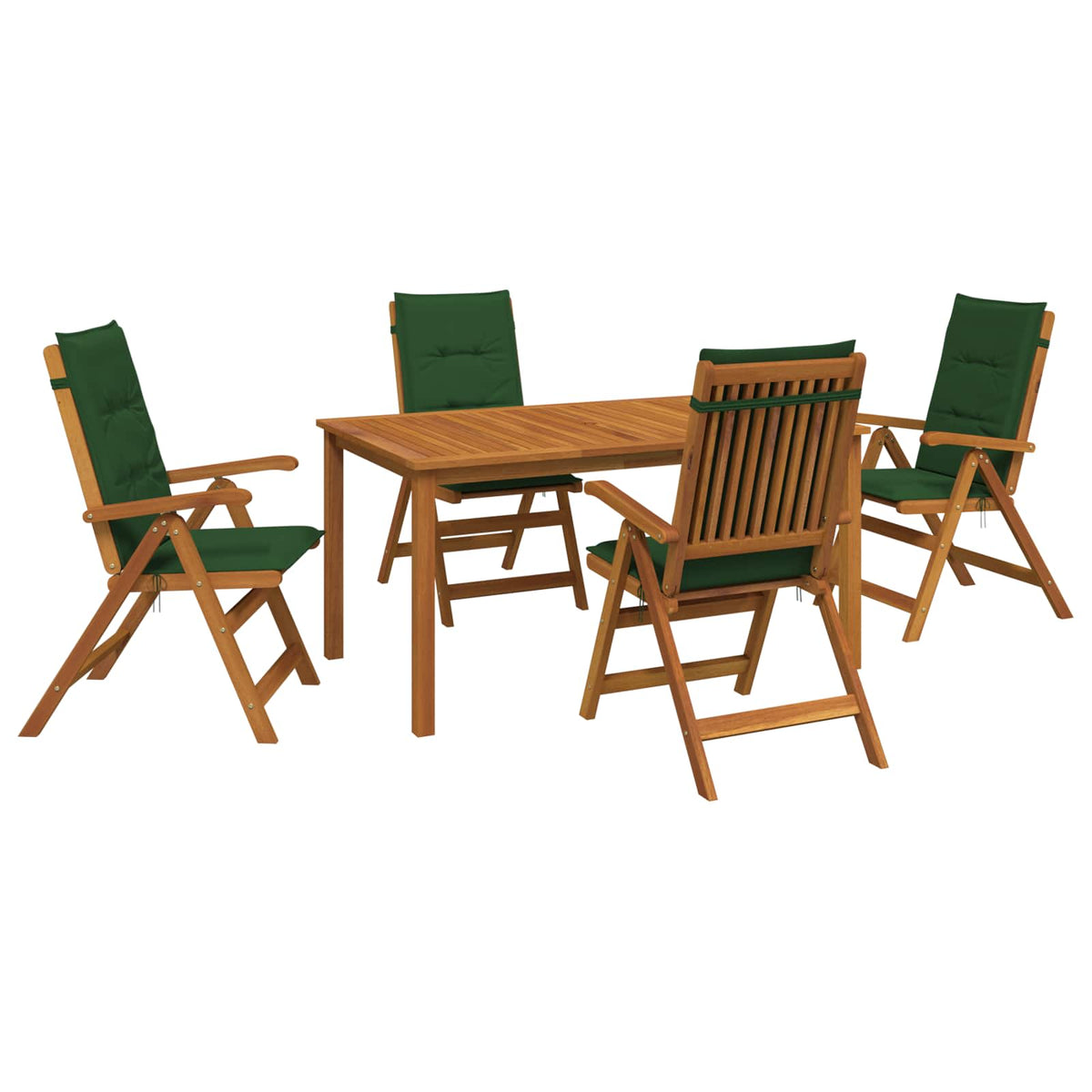 vidaXL 5-Piece Garden Dining Set Natural Solid Acacia Wood 2