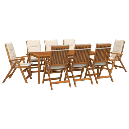 vidaXL 9-Piece Garden Dining Set Natural Solid Acacia Wood 2