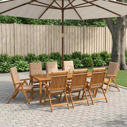 vidaXL 9-Piece Garden Dining Set Natural Solid Acacia Wood 1