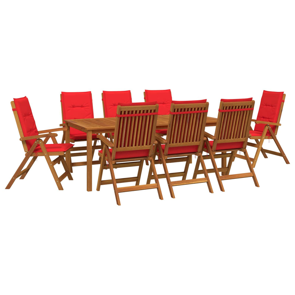 vidaXL 9-Piece Garden Dining Set Natural Solid Acacia Wood 2