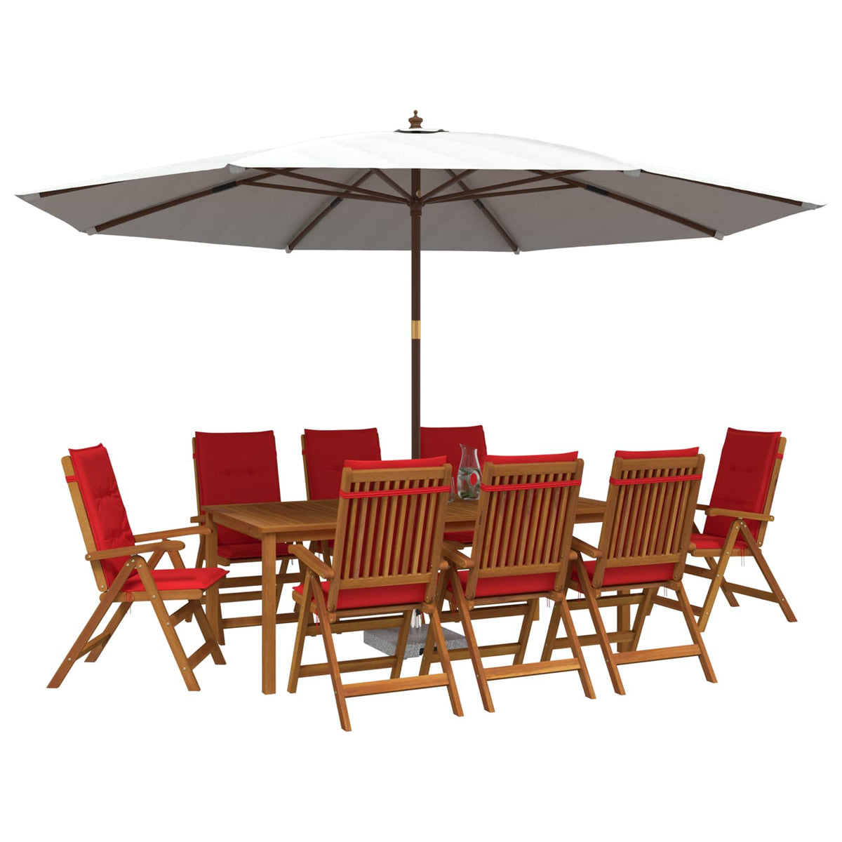 vidaXL 9-Piece Garden Dining Set Natural Solid Acacia Wood 3