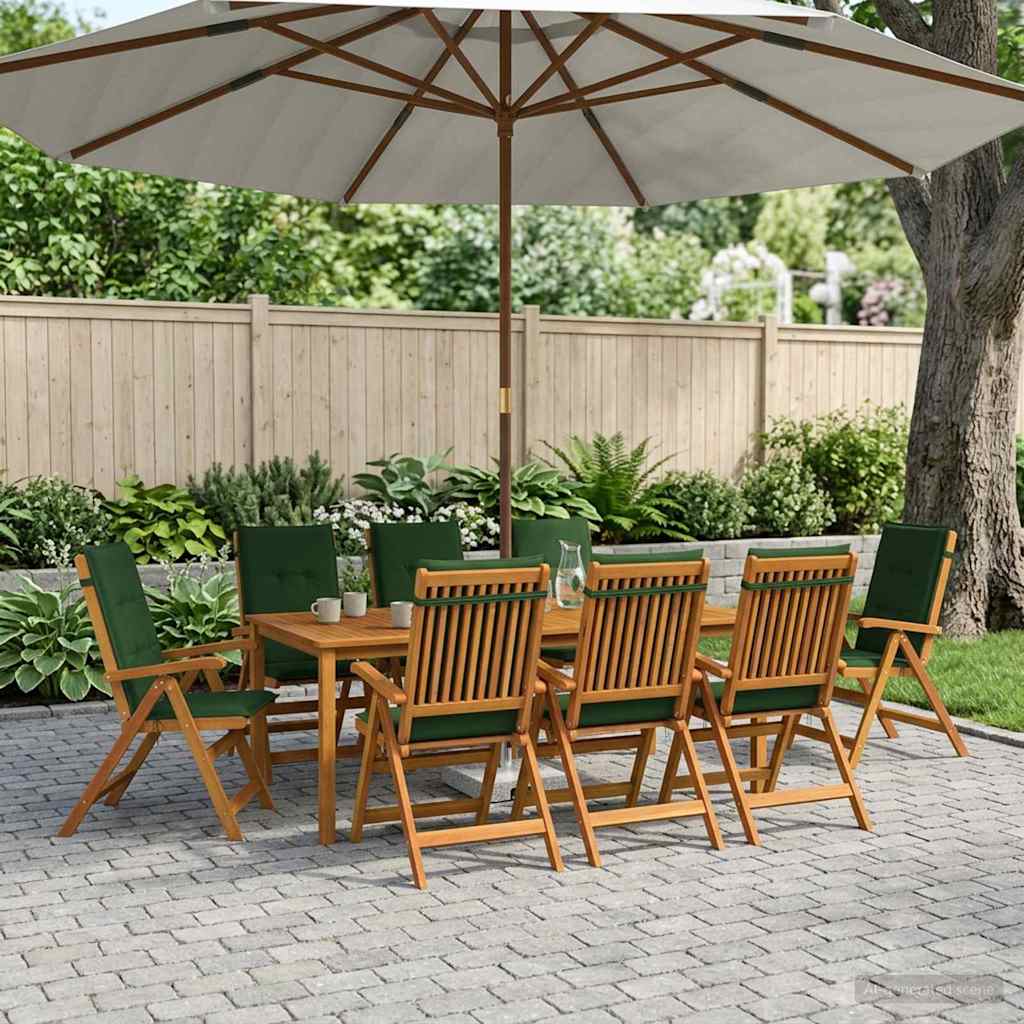 vidaXL 9-Piece Garden Dining Set Natural Solid Acacia Wood 1