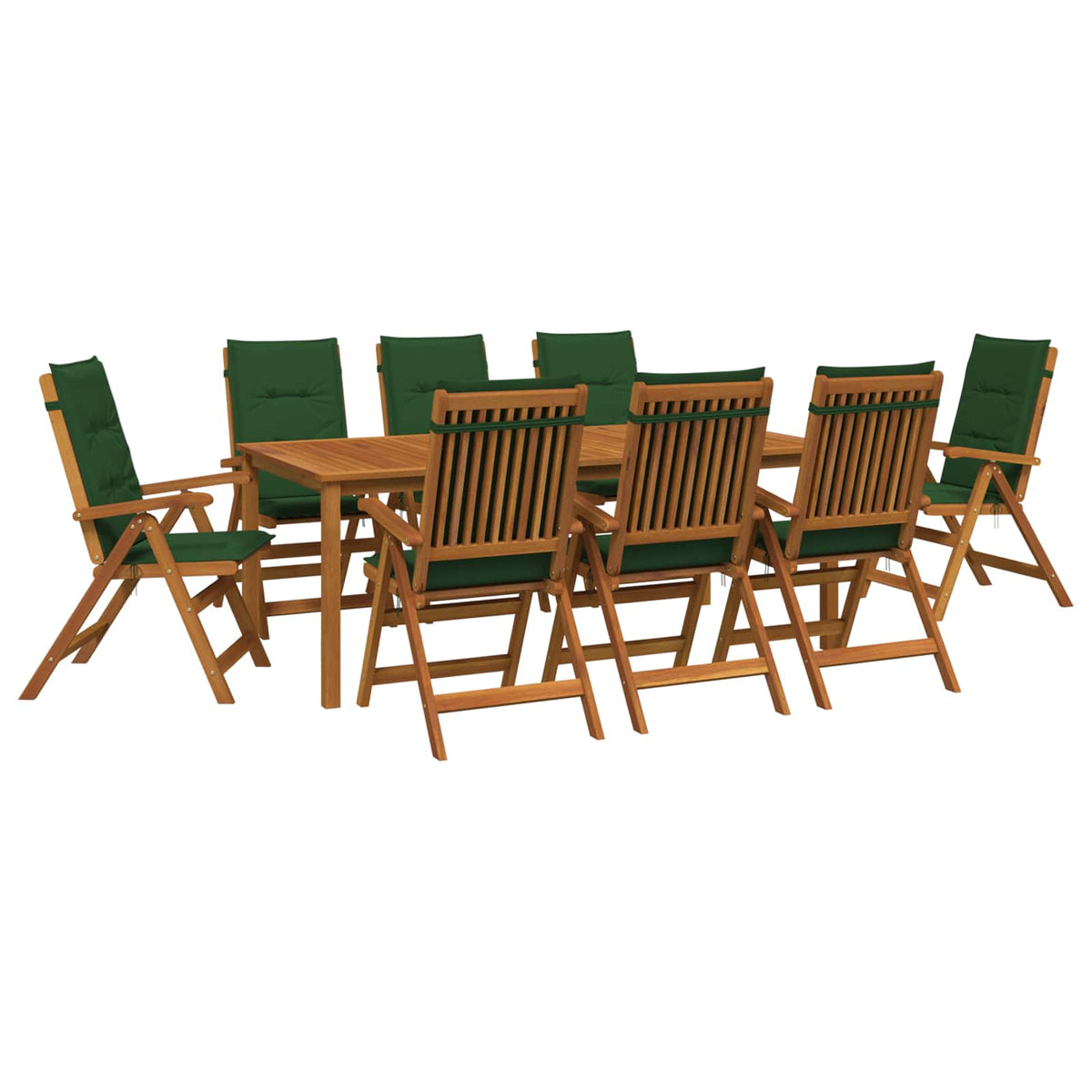 vidaXL 9-Piece Garden Dining Set Natural Solid Acacia Wood 2