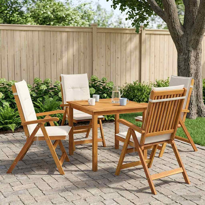 vidaXL 5-Piece Garden Dining Set 4-Seaters Cream Solid Acacia Wood 1