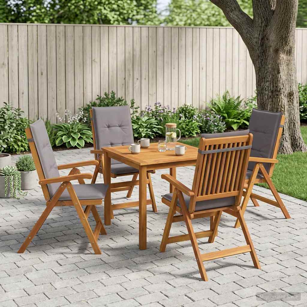 vidaXL 5-Piece Garden Dining Set 4-Seaters Anthracite 1