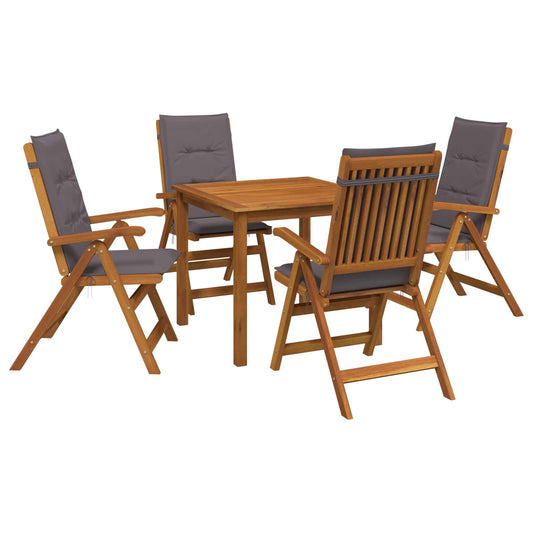 3-Piece Garden Dining Set 2-Seaters Solid Acacia Wood Anthracite
