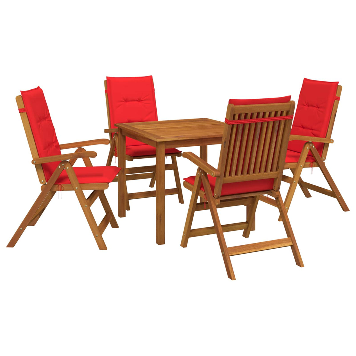3-Piece Garden Dining Set 2-Seaters Solid Acacia Wood Red
