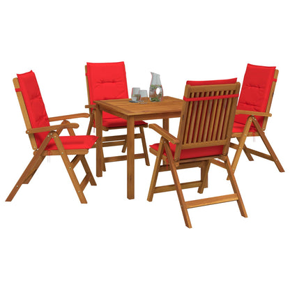 3-Piece Garden Dining Set 2-Seaters Solid Acacia Wood Red