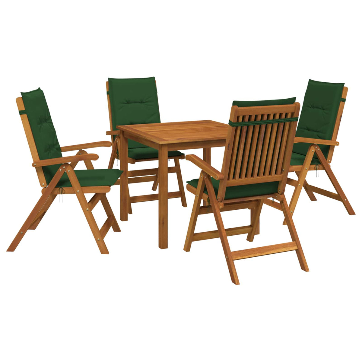 3-Piece Garden Dining Set 2-Seaters Solid Acacia Wood Green