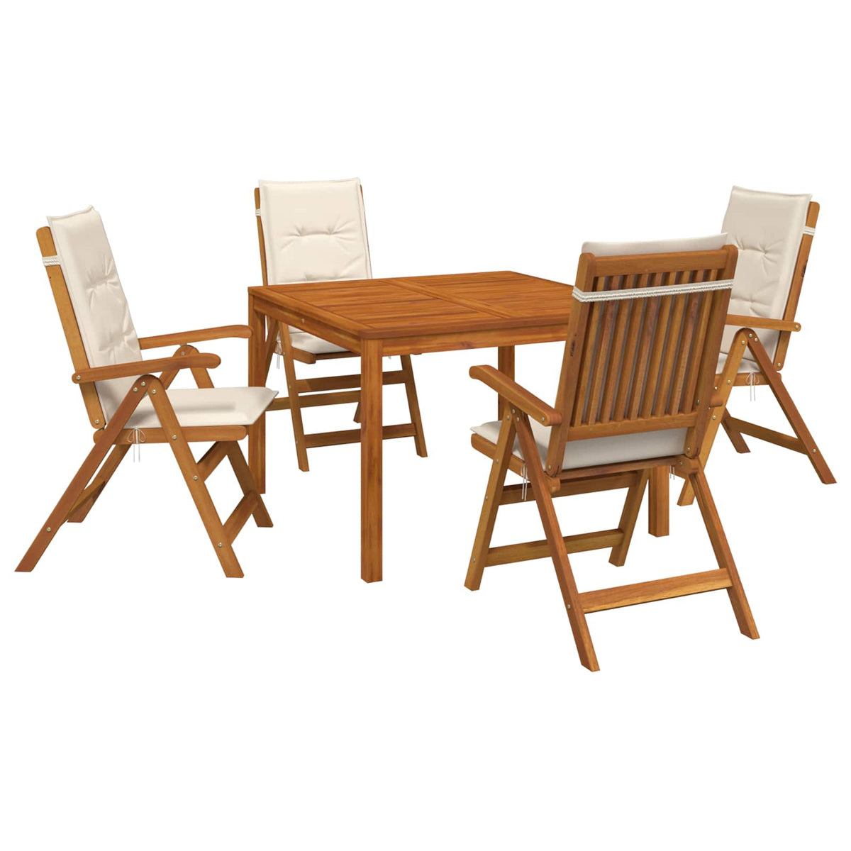 vidaXL Garden Dining Set Natural Solid Acacia Wood 2