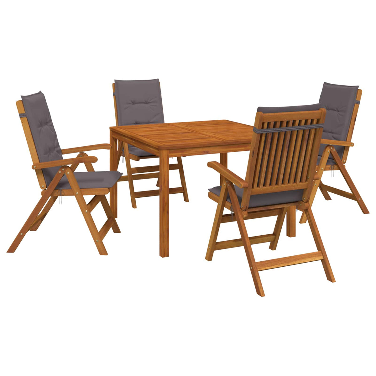vidaXL Garden Dining Set Natural Solid Acacia Wood 2