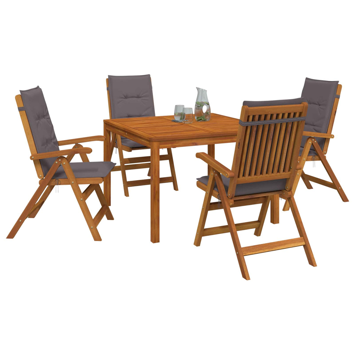 vidaXL Garden Dining Set Natural Solid Acacia Wood 3