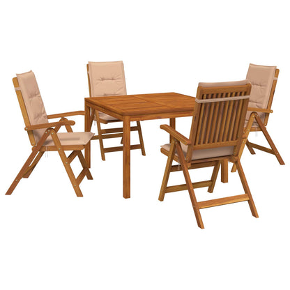 vidaXL Garden Dining Set Natural Solid Acacia Wood 2