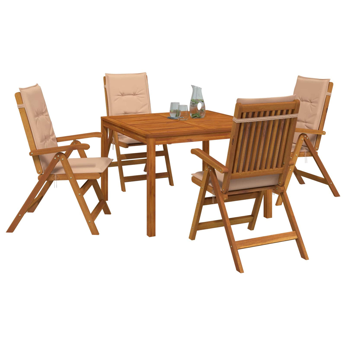 vidaXL Garden Dining Set Natural Solid Acacia Wood 3