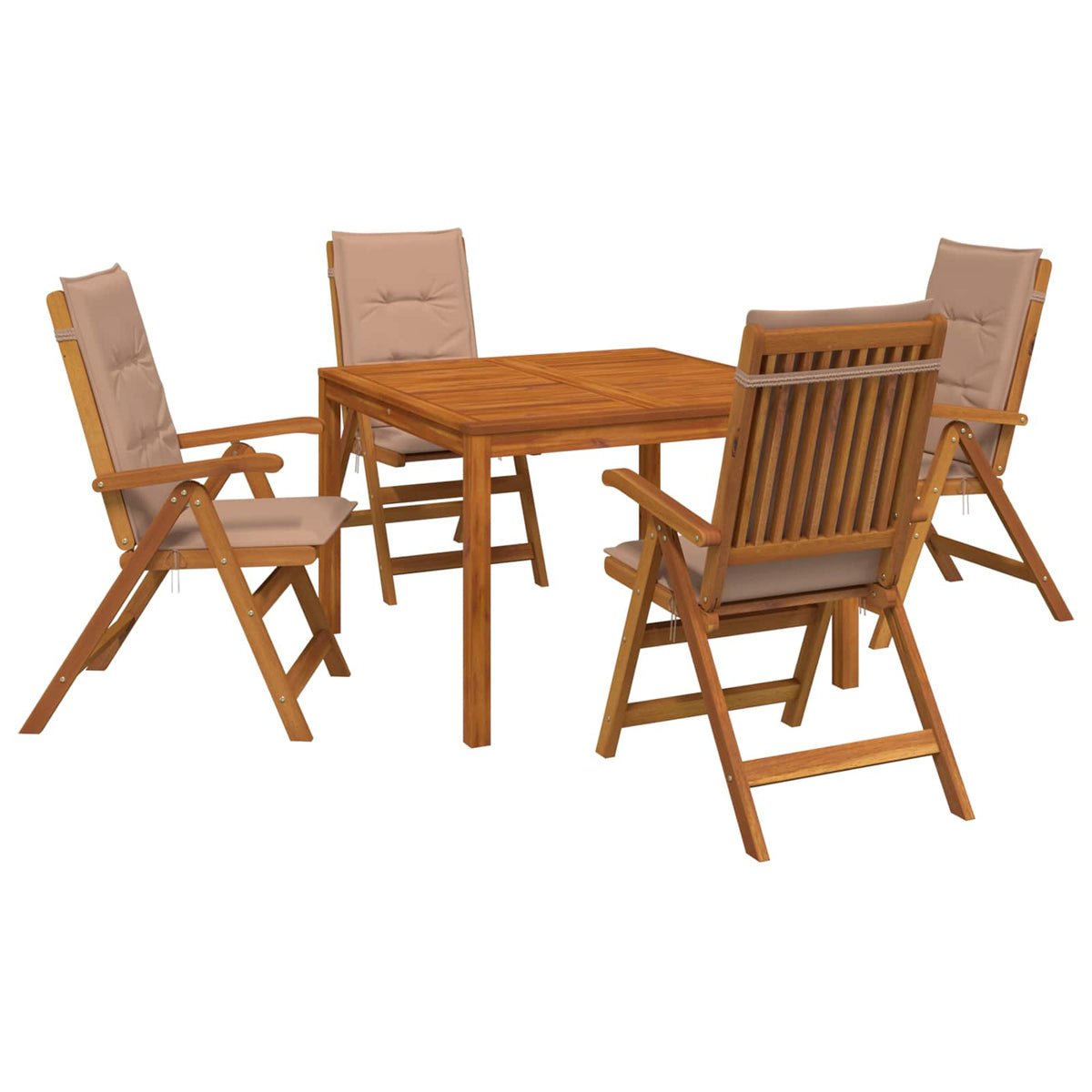 vidaXL Garden Dining Set Natural Solid Acacia Wood 2