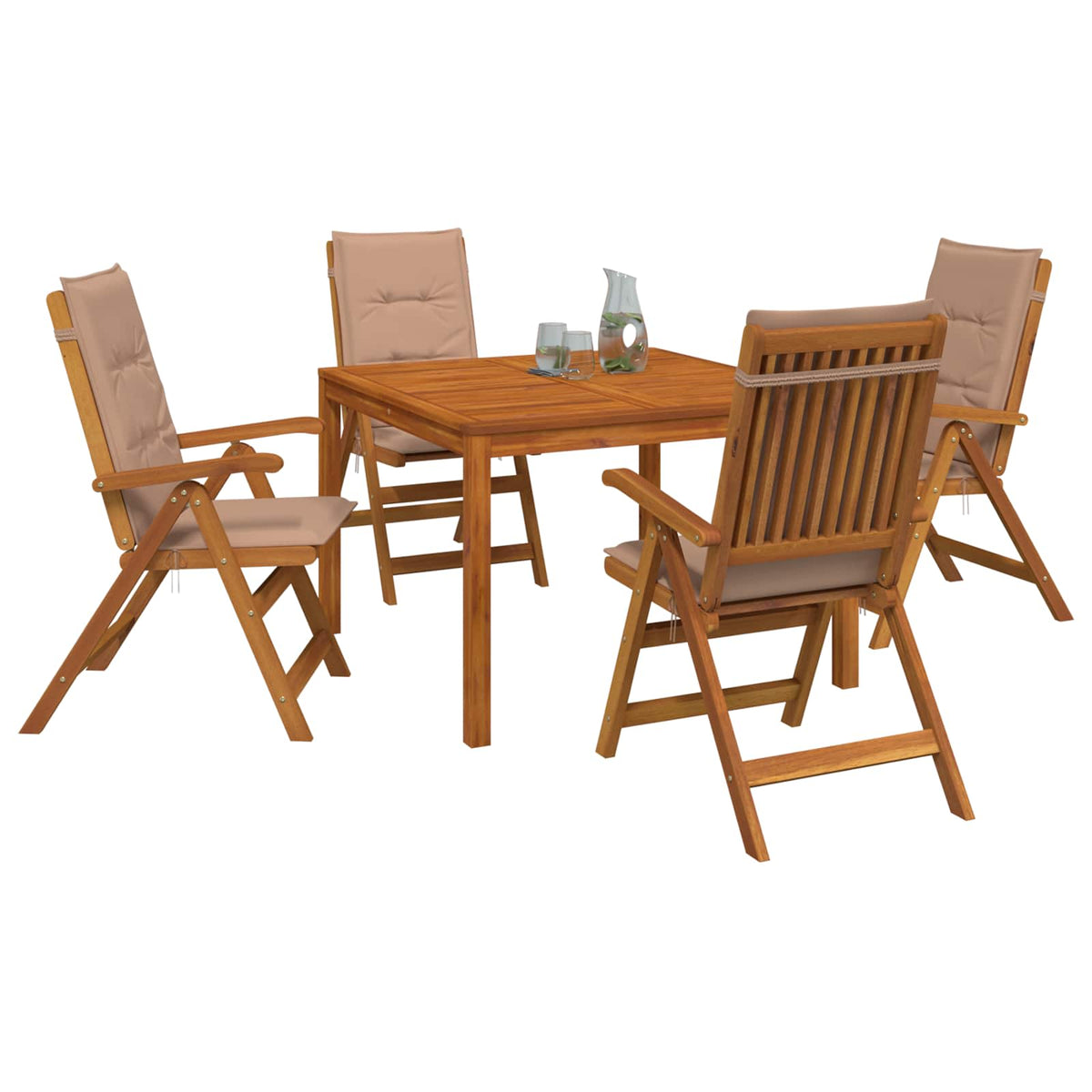 vidaXL Garden Dining Set Natural Solid Acacia Wood 3