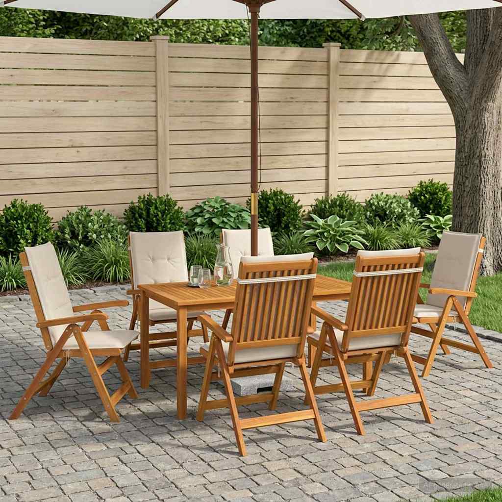 vidaXL Garden Dining Set 6-Seaters Natural Solid Acacia Wood 1