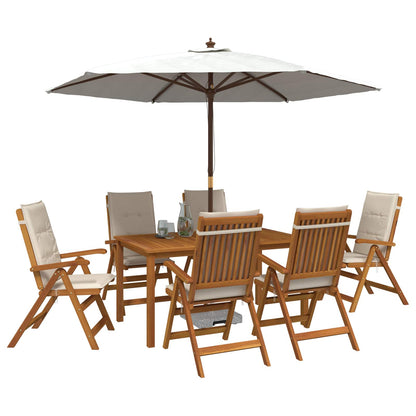 vidaXL Garden Dining Set 6-Seaters Natural Solid Acacia Wood 3