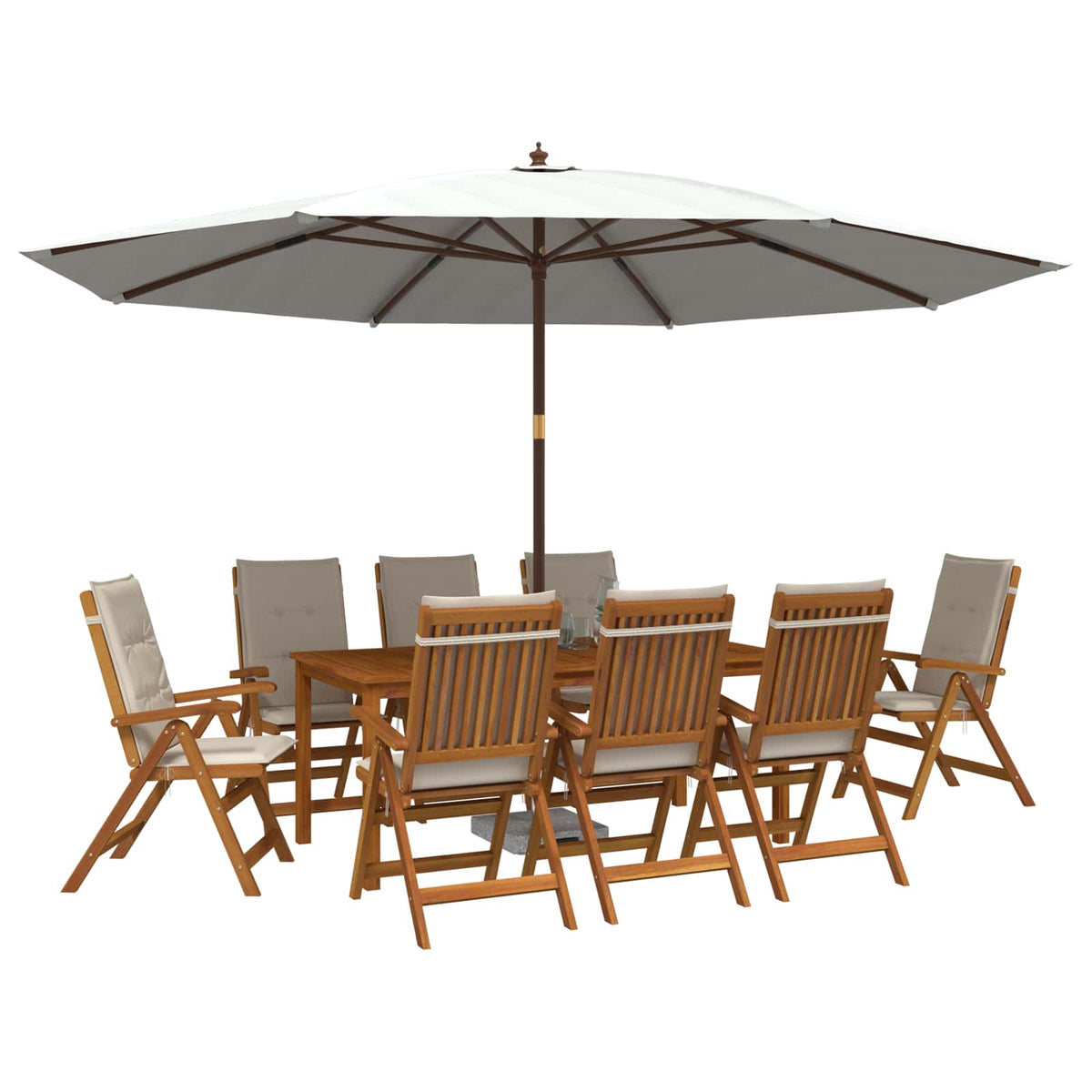 vidaXL Garden Dining Set 8-Seaters Natural Solid Acacia Wood 3
